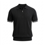 Half-Zip Textured Knit Polo Shirt