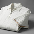 Half-Zip Textured Knit Polo Shirt