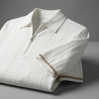 Half-Zip Textured Knit Polo Shirt
