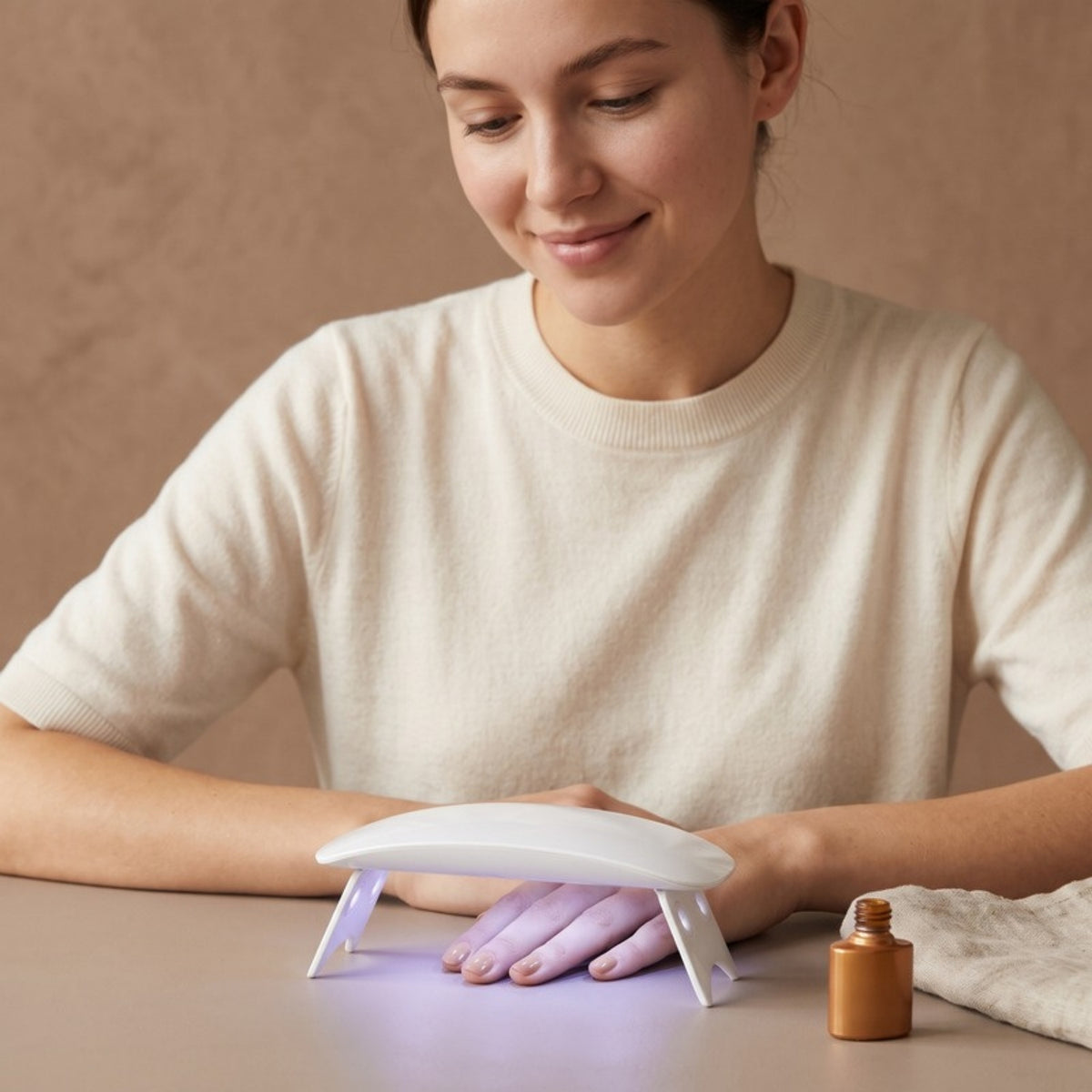 Model using the Polish Mini UV LED Nail Lamp