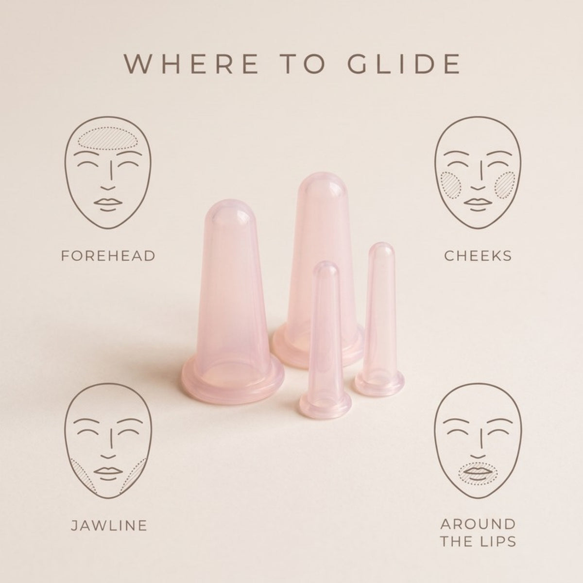 Sculpt Facial Cupping Set - zones