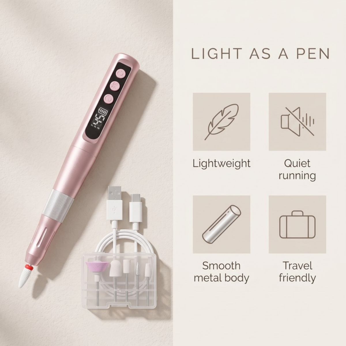 Asetics Polish Cordless Nail Drill Pen
