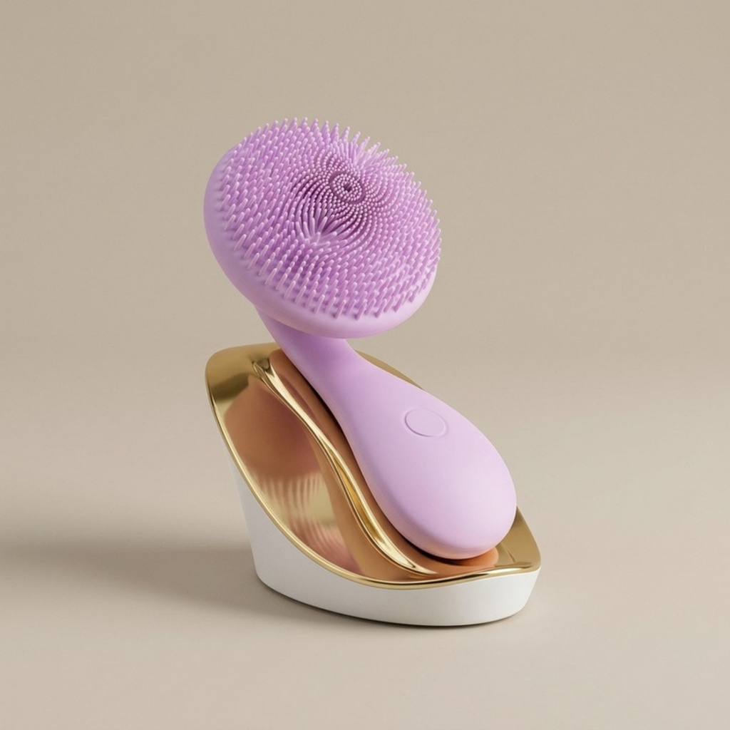 Asetics Pure Sonic Silicone Cleansing Brush in Purple